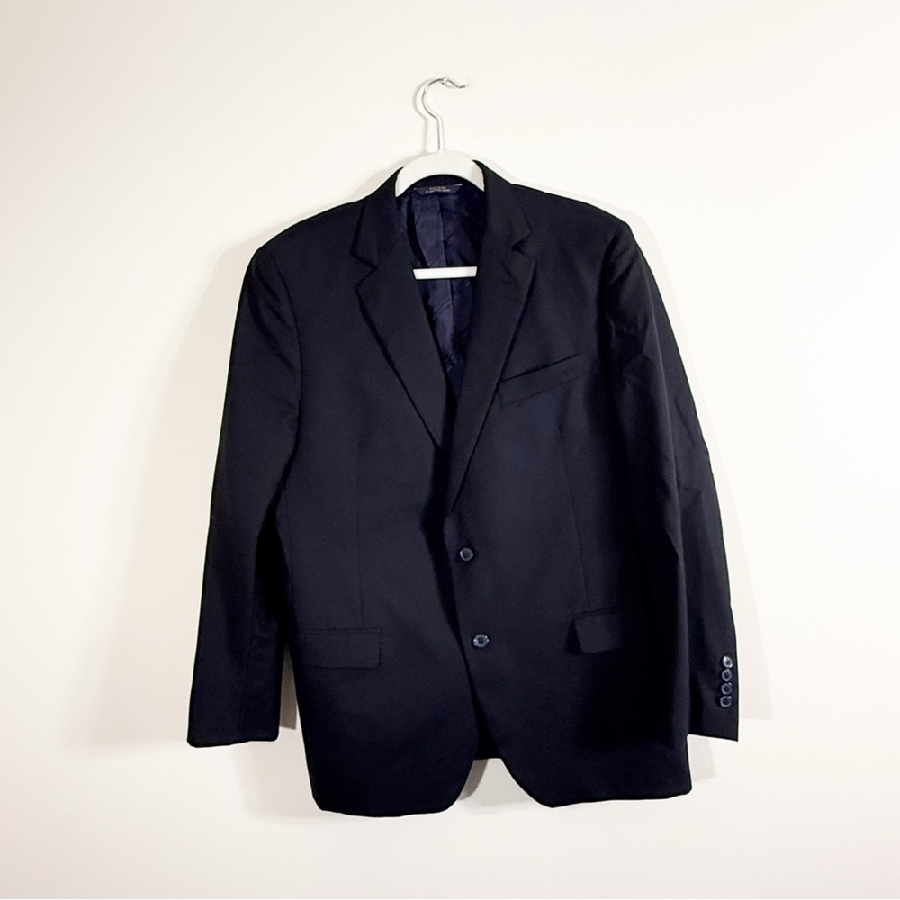 Brooks Brothers Loro Piana 100% Wool Navy Blue Blazer Classic Fit 1818 Size 44